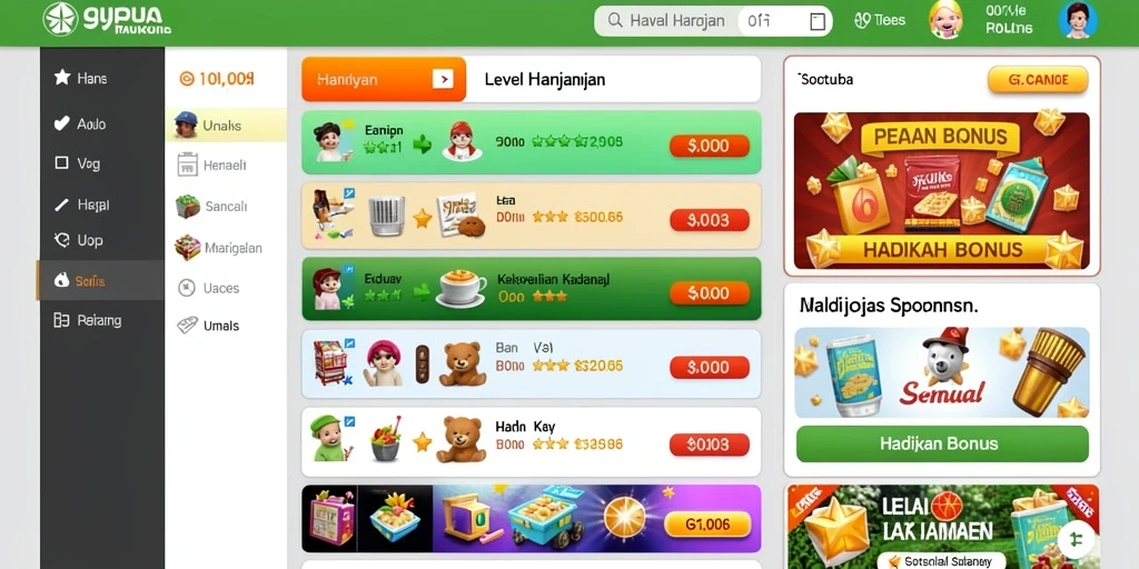 98spin - Tampilan antarmuka yang user-friendly dan mudah dinavigasi.